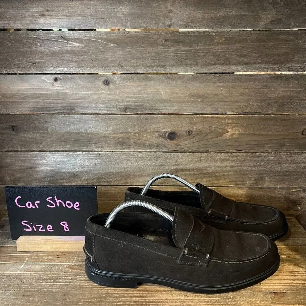 Mens The Original Car Shoe KUD 461 Brown Suede Penny Loafers Size UK 8‎ US 9 M